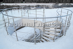 Ограждения из нержавеющей стали с тремя ригелями в Перми. Готовые проекты ПерилаГлавСнаб - фото 2