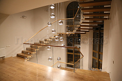Стеклянные перила для лестниц в Перми. Готовые проекты ПерилаГлавСнаб - фото 18