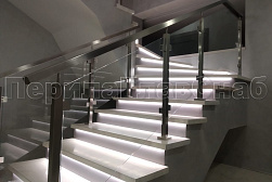 Ограждения из нержавейки со стеклом в Перми. Готовые проекты ПерилаГлавСнаб - фото 1