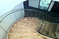 Стеклянные перила для лестниц в Перми. Готовые проекты ПерилаГлавСнаб - фото 8